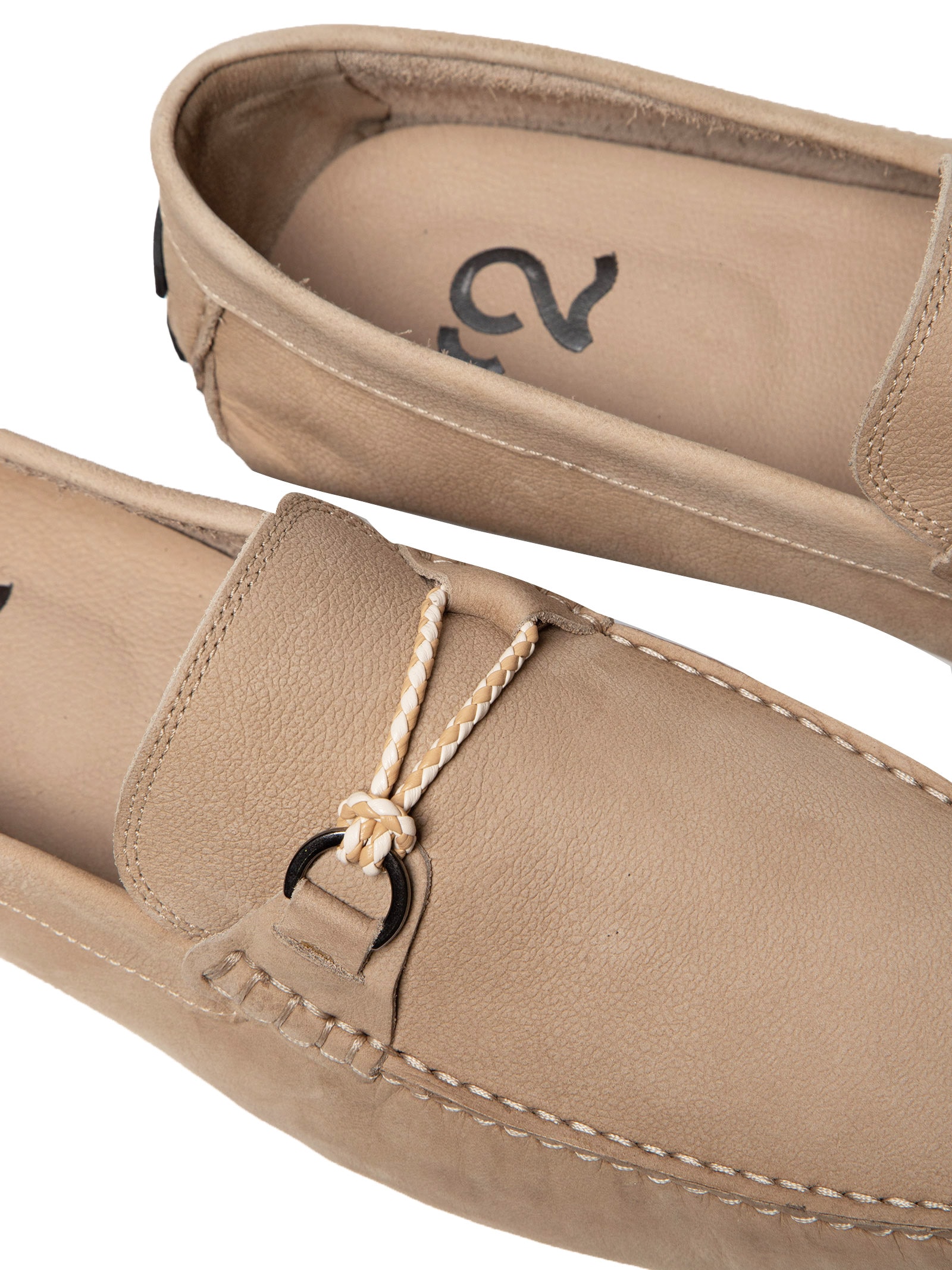 Sapato Masculino Driver Penny Loafer Suede Bege '2 Essential