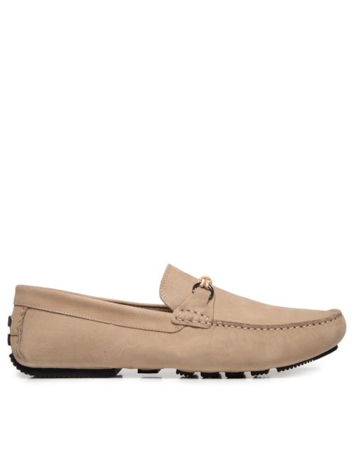 Sapato Masculino Driver Penny Loafer Suede – Bege