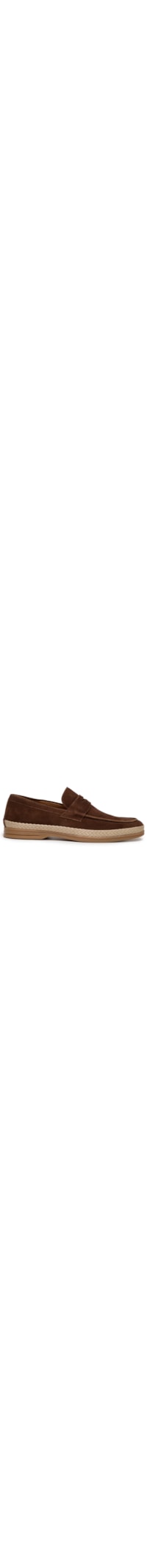 Sapato Masculino Loafer Couro Camurça Com Solado Tressê - Marrom