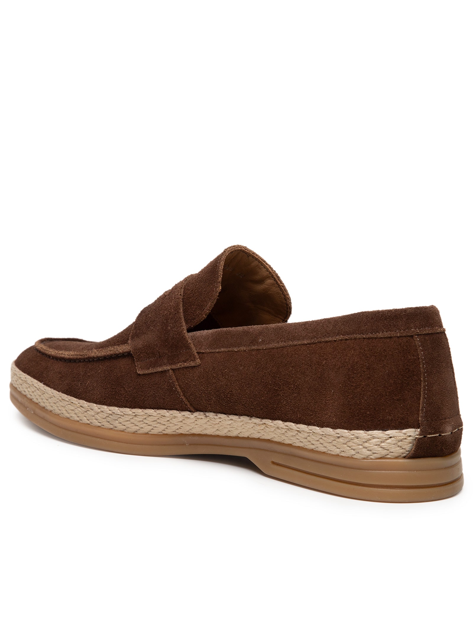 Sapato Masculino Loafer Couro Camurça Com Solado Tressê Marrom '2 Essential