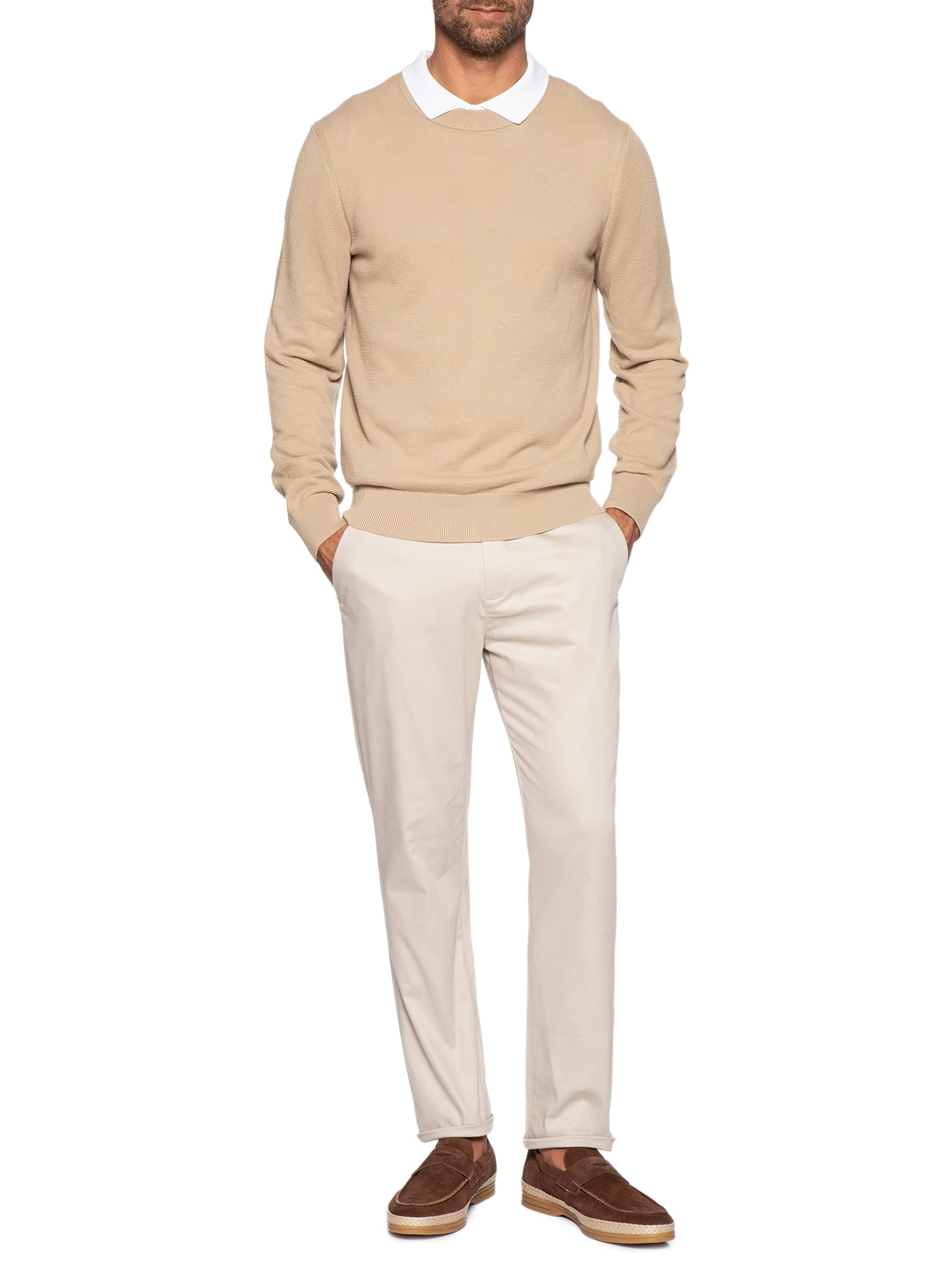 Sapato Masculino Loafer Couro Camurça Com Solado Tressê Marrom '2 Essential