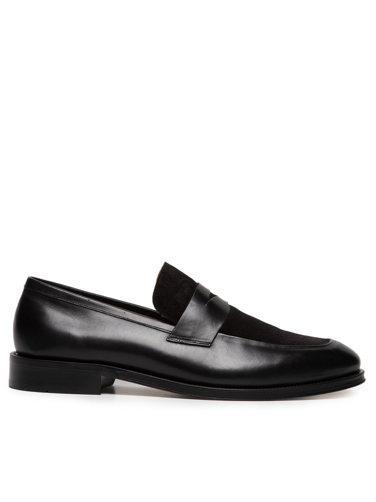 Sapato Masculino Loafer Em Camurça E Couro Legítimo Preto '2 Essential