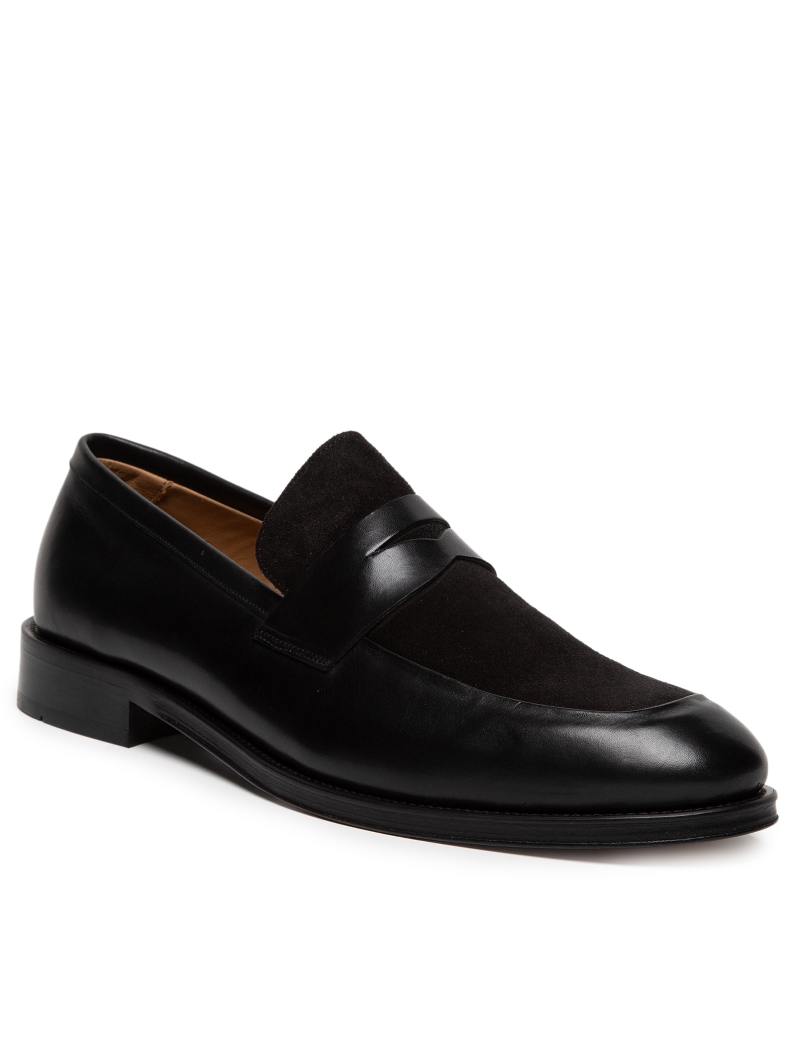 Sapato Masculino Loafer Em Camurça E Couro Legítimo Preto '2 Essential