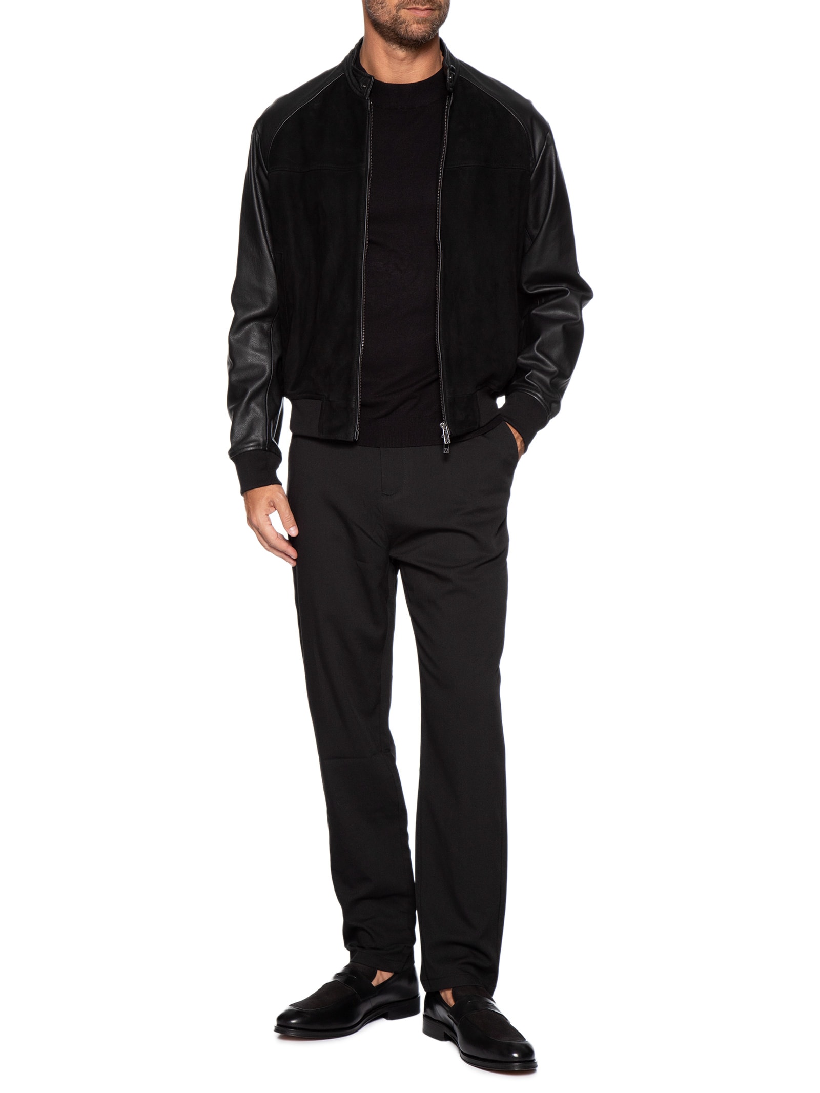 Sapato Masculino Loafer Em Camurça E Couro Legítimo Preto '2 Essential