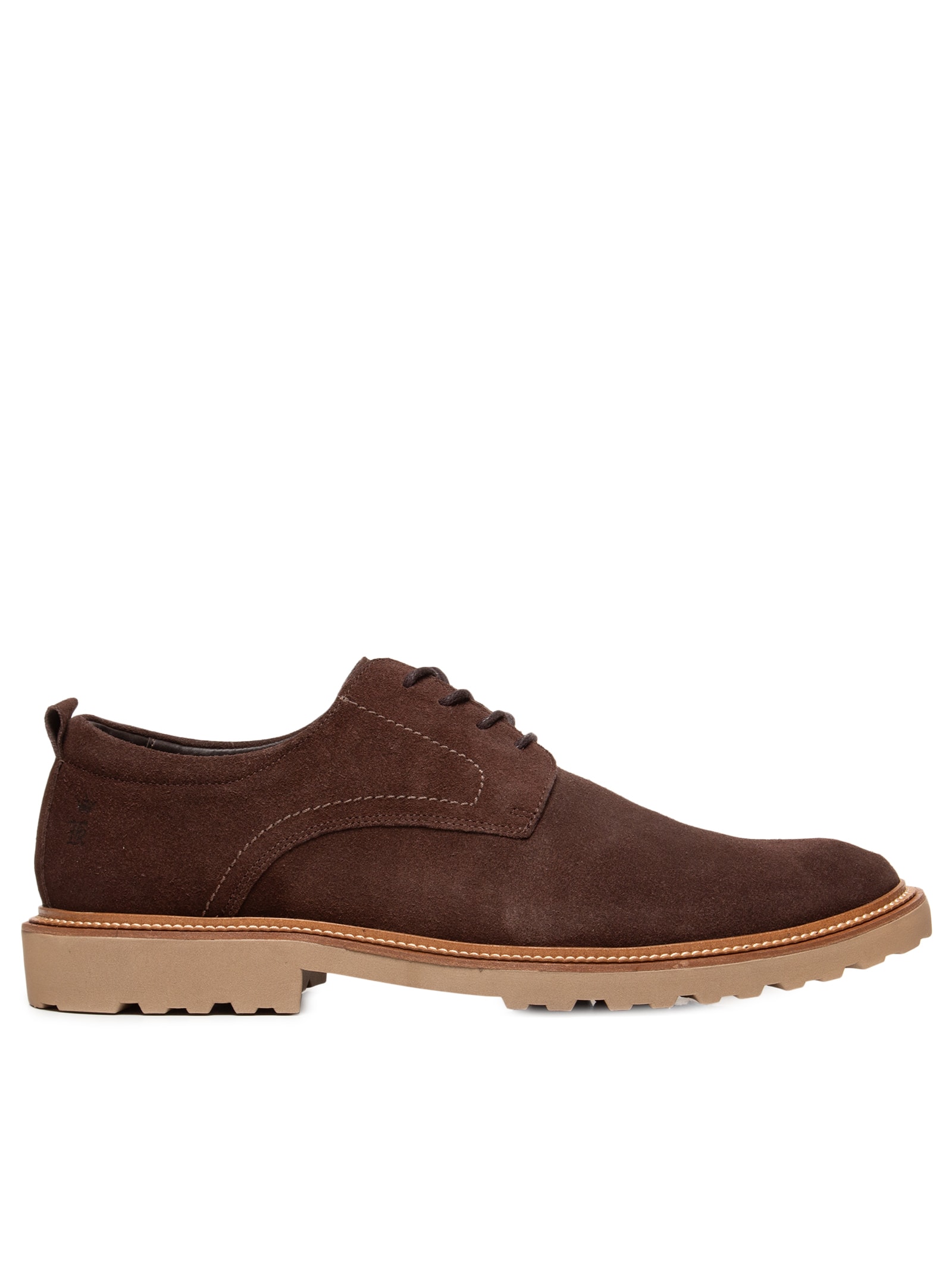 Sapato Masculino Loafer Em Camurça Tratorado Com Cadarço Marrom Sergio K