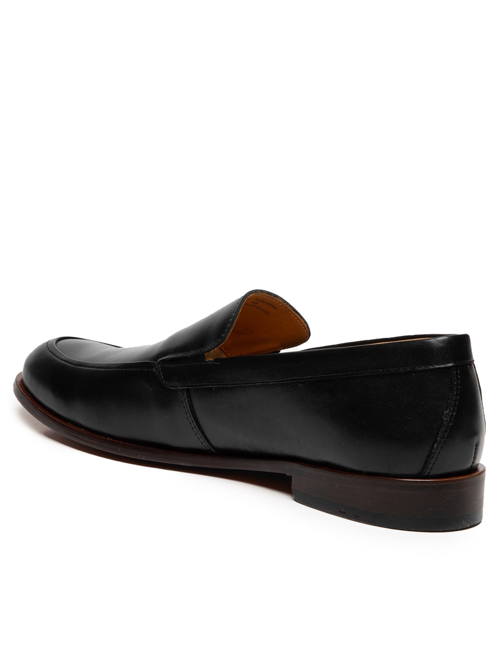 Sapato Masculino Loafer Em Couro Liso Preto Sergio K