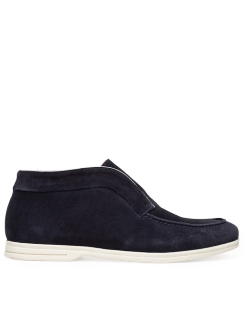 Sapato Masculino Loafer Walker Em Camurça - Azul