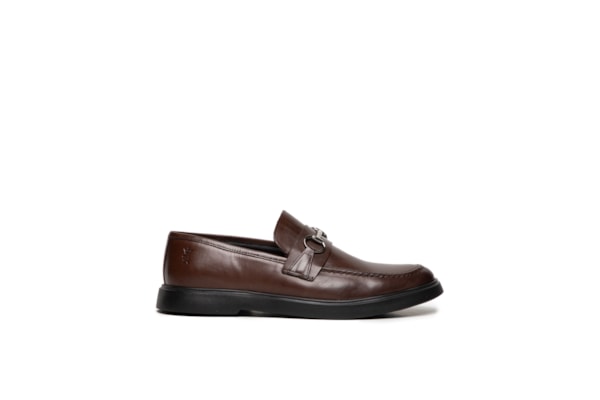 Sapato Masculino Mocassim Couro Bridão - Marrom