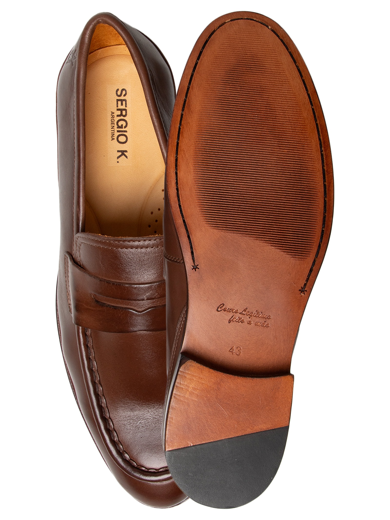 Sapato Masculino Mocassim Couro Mônaco Marrom Sergio K