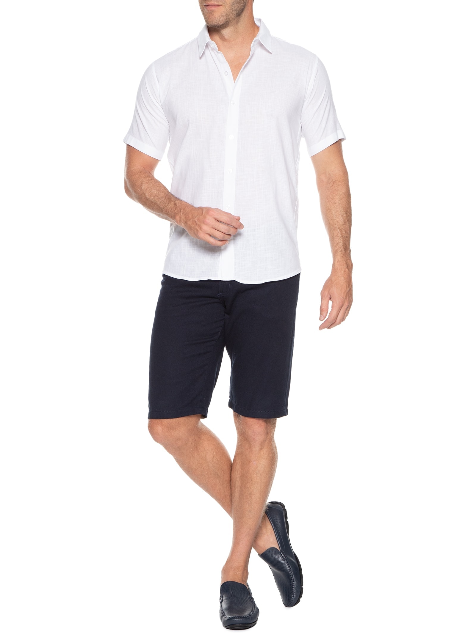 Sapato Masculino Mocassim Em Couro Azul '2 Essential