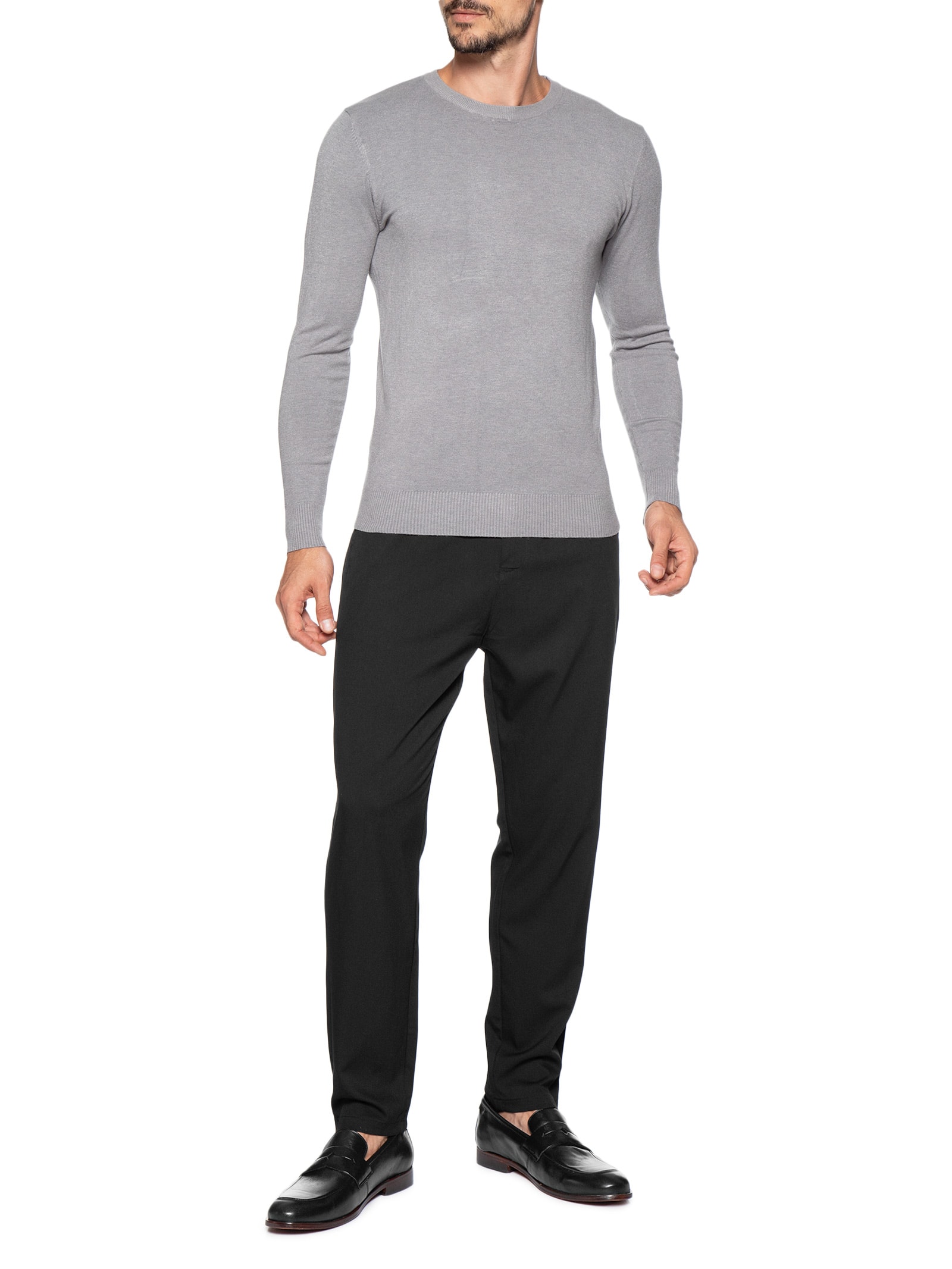 Sapato Masculino Mocassim Gravata Couro Classic Preto Sergio K