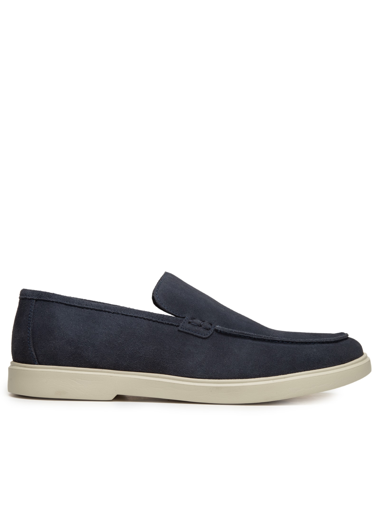 Sapato Masculino Slipper Em Couro Suede Azul '2 Essential