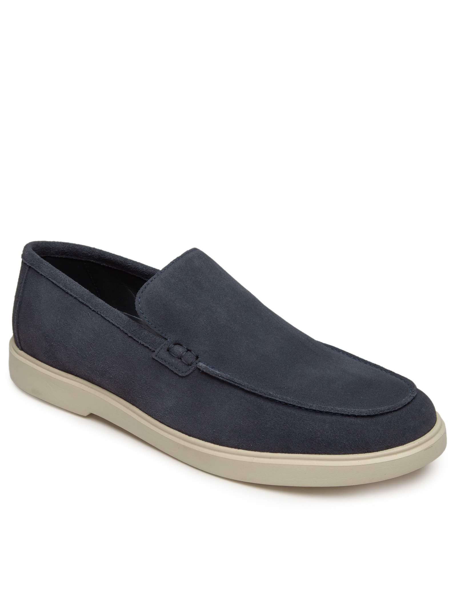 Sapato Masculino Slipper Em Couro Suede Azul '2 Essential