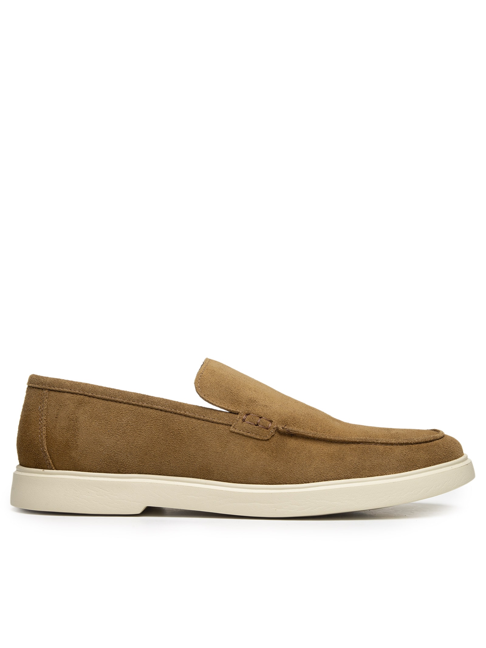 Sapato Masculino Slipper Em Couro Suede Bege '2 Essential