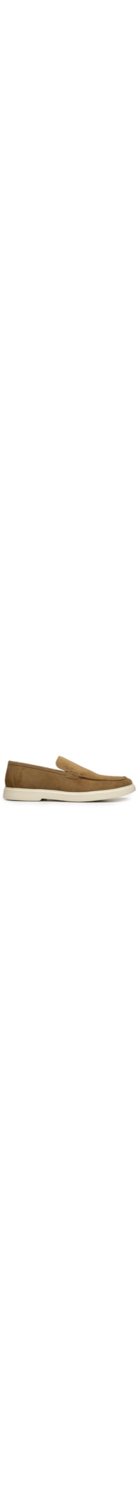 Sapato Masculino Slipper Em Couro Suede - Bege