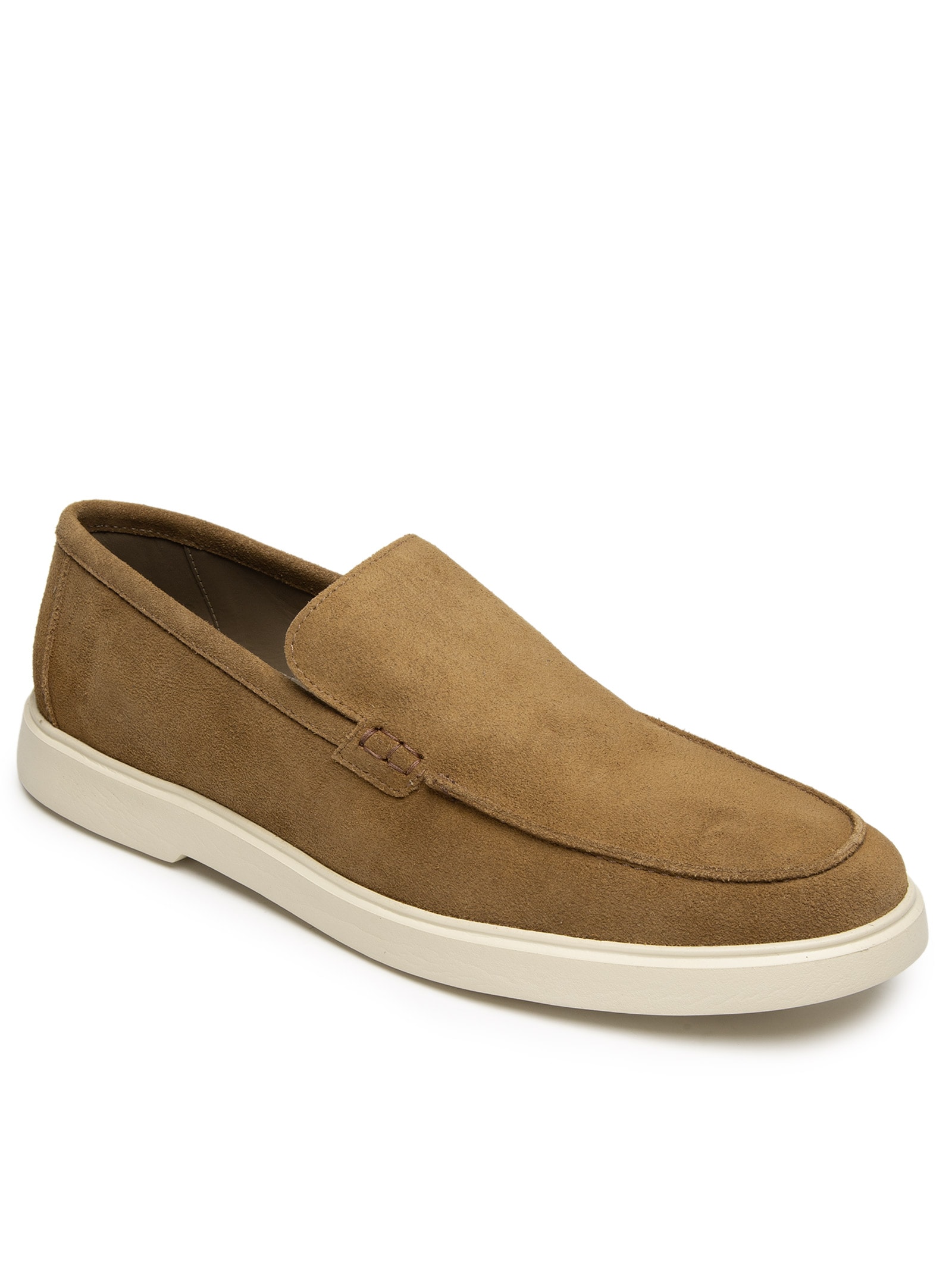 Sapato Masculino Slipper Em Couro Suede Bege '2 Essential