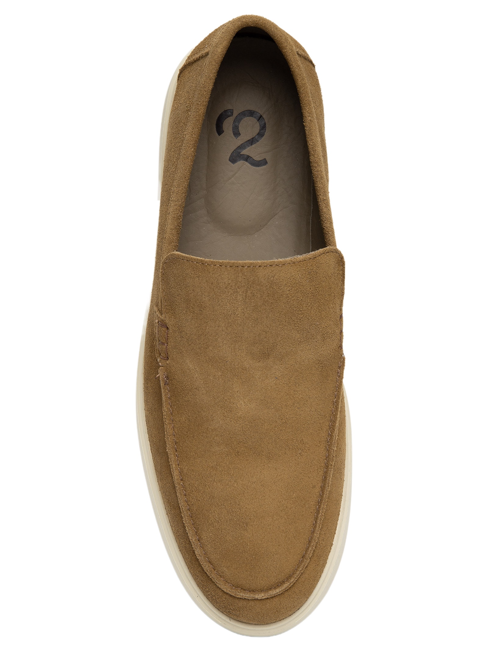 Sapato Masculino Slipper Em Couro Suede Bege '2 Essential