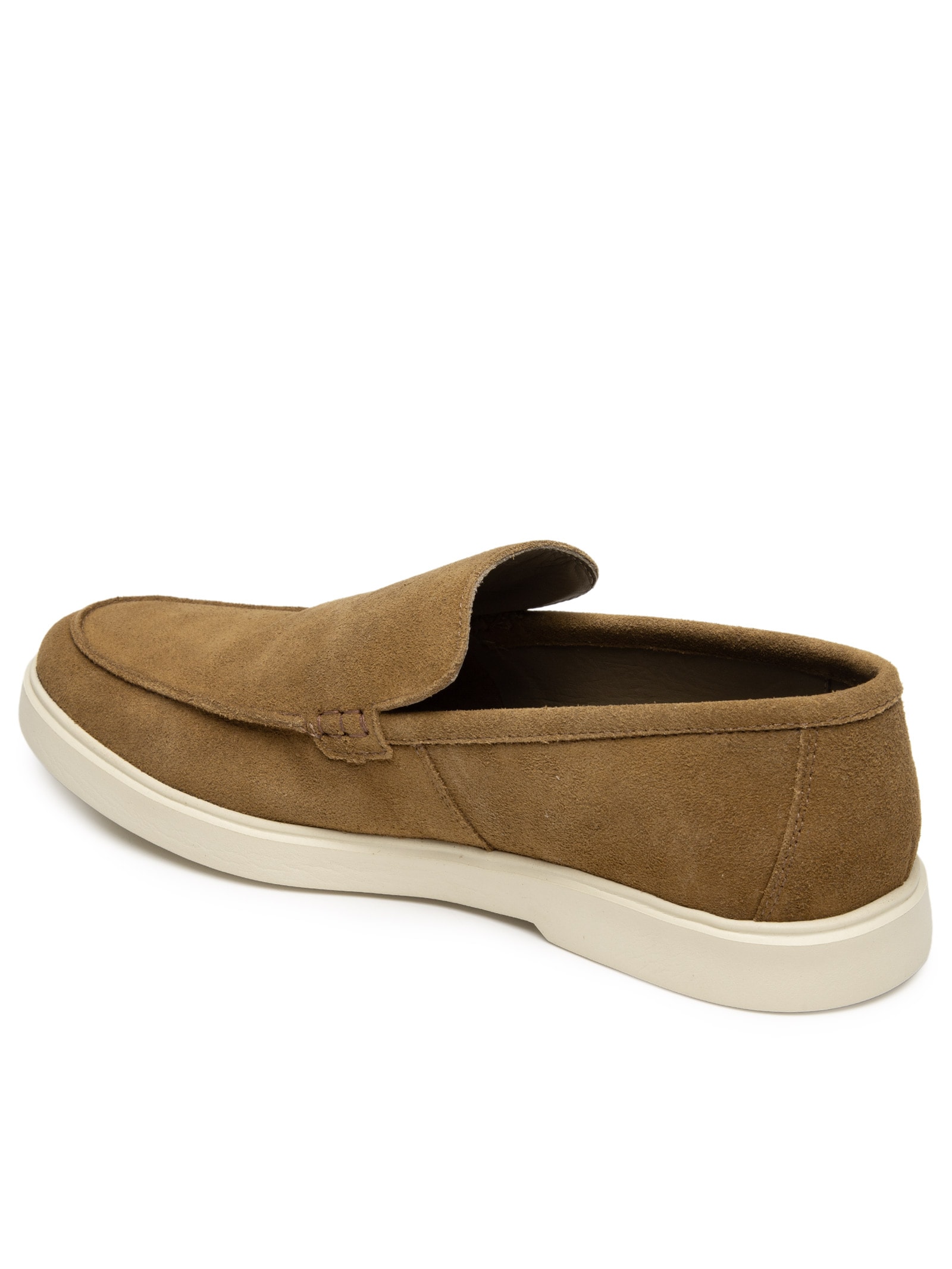 Sapato Masculino Slipper Em Couro Suede Bege '2 Essential