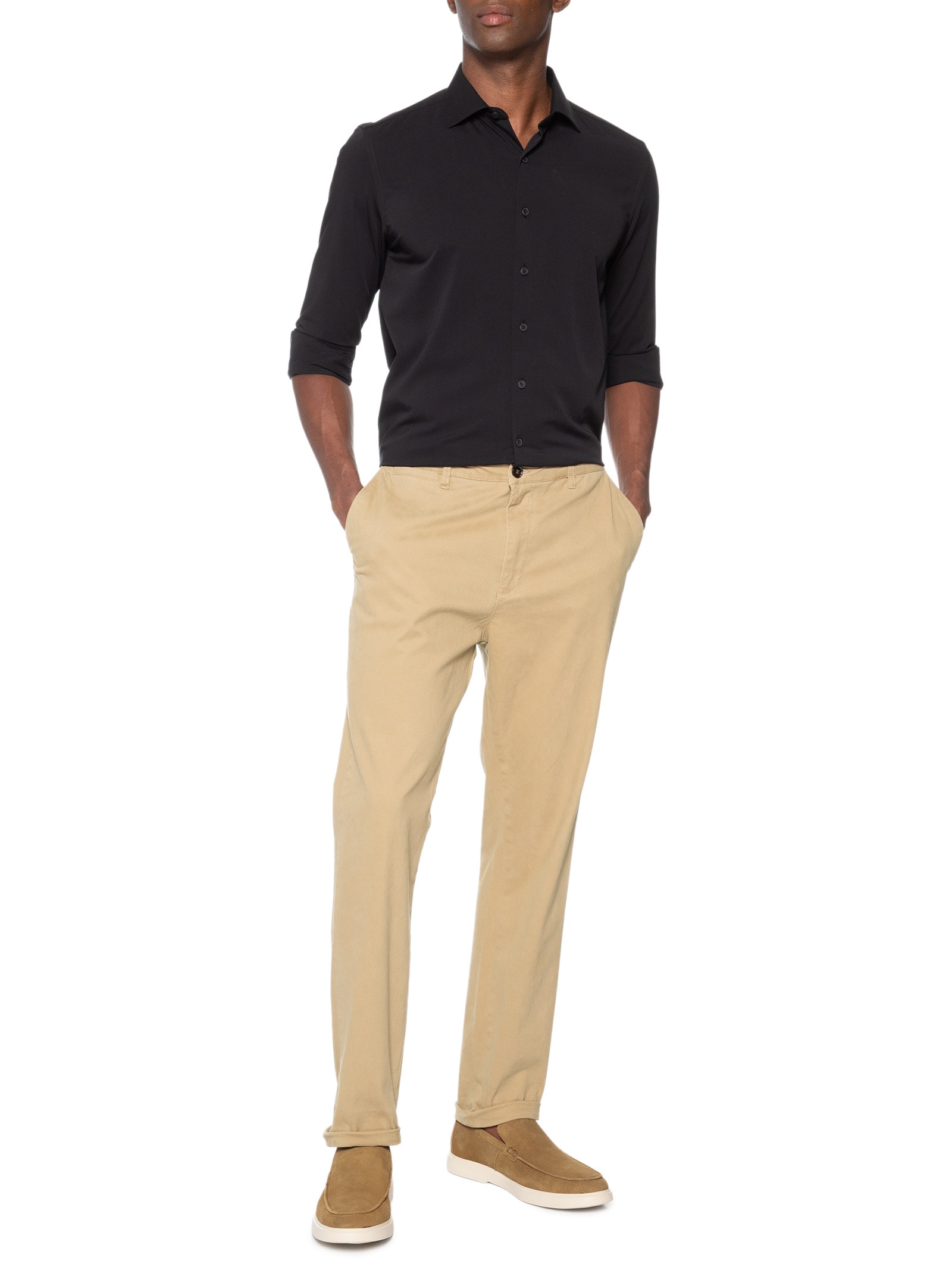 Sapato Masculino Slipper Em Couro Suede Bege '2 Essential