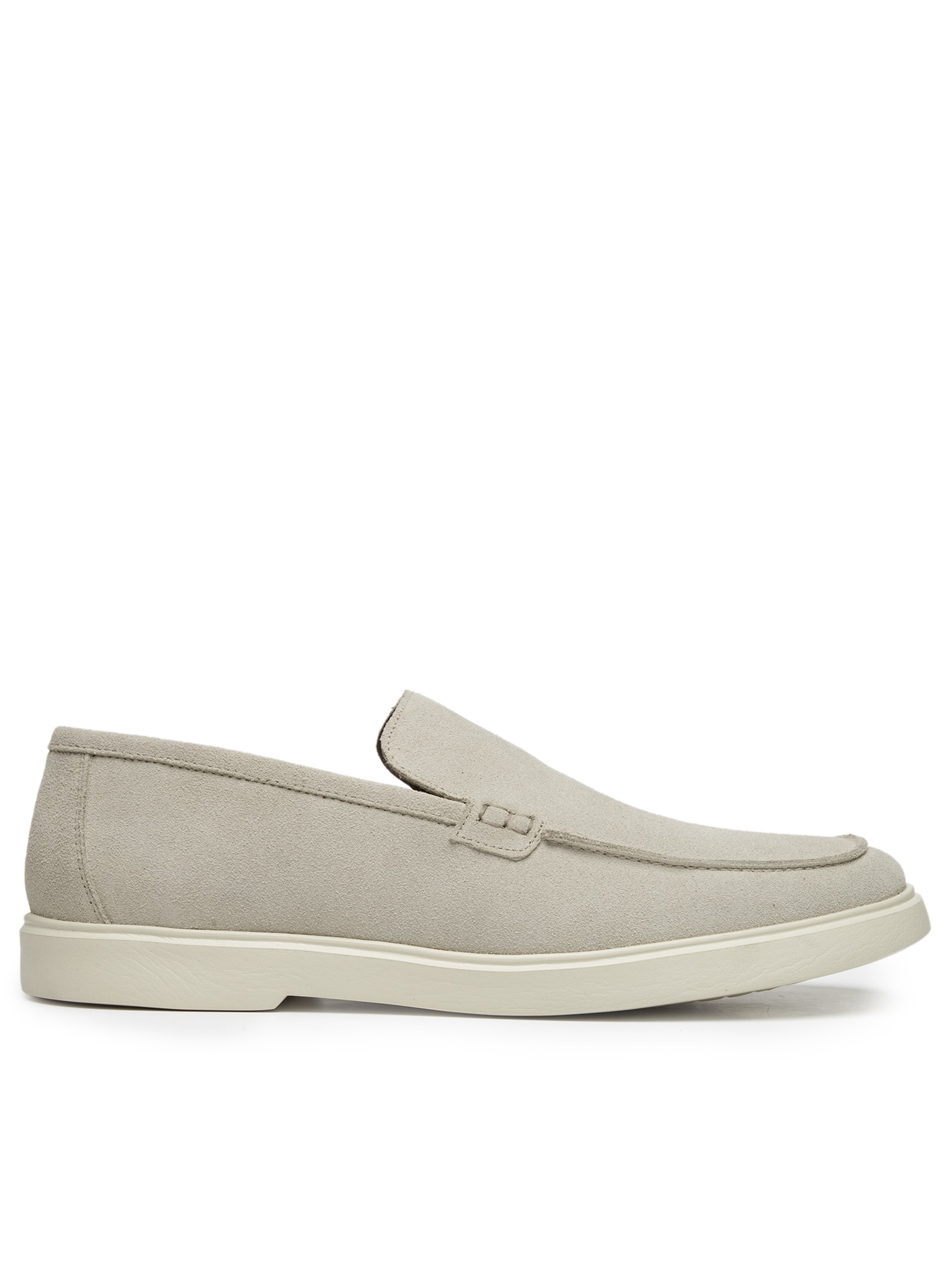 Sapato Masculino Slipper Em Couro Suede Branco '2 Essential