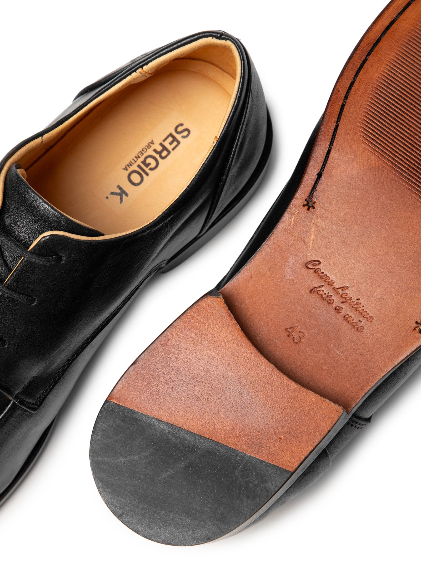 Sapato Masculino Social Com Cadarço Couro Preto Sergio K