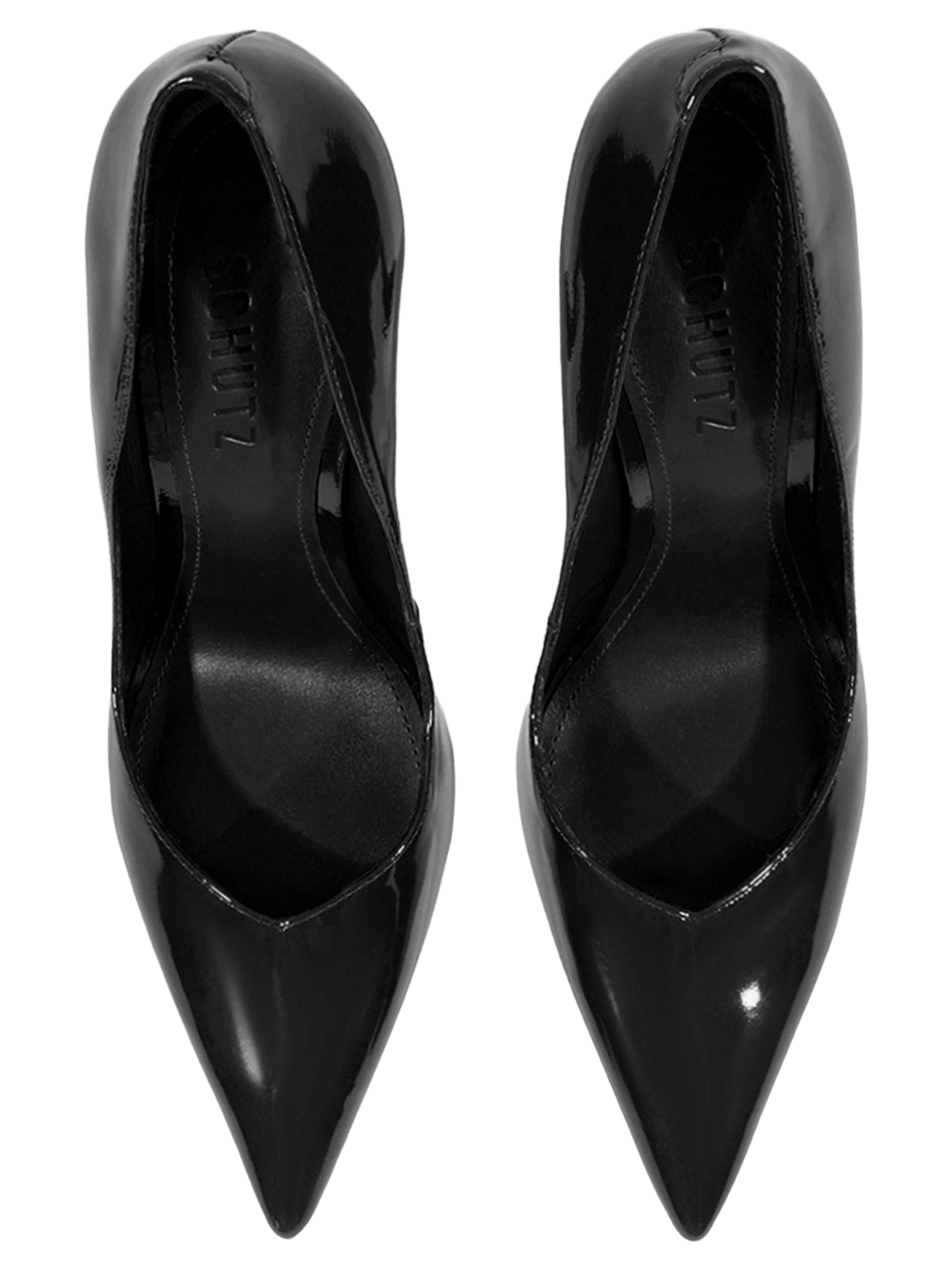 Scarpin Bico Fino Couro Preto Schutz