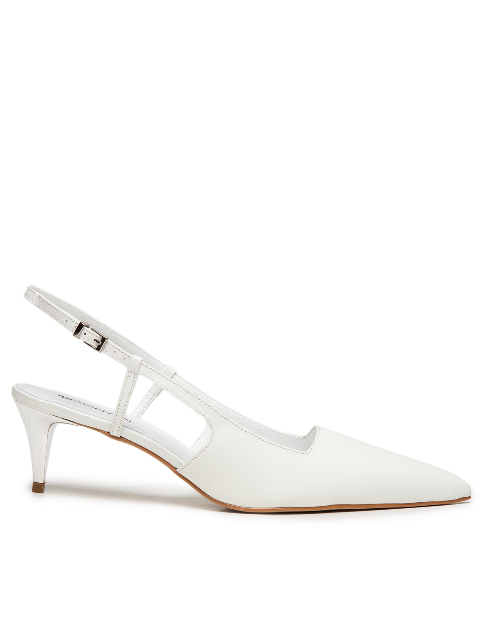 Scarpin Bico Fino Em Couro Branco '2Essential