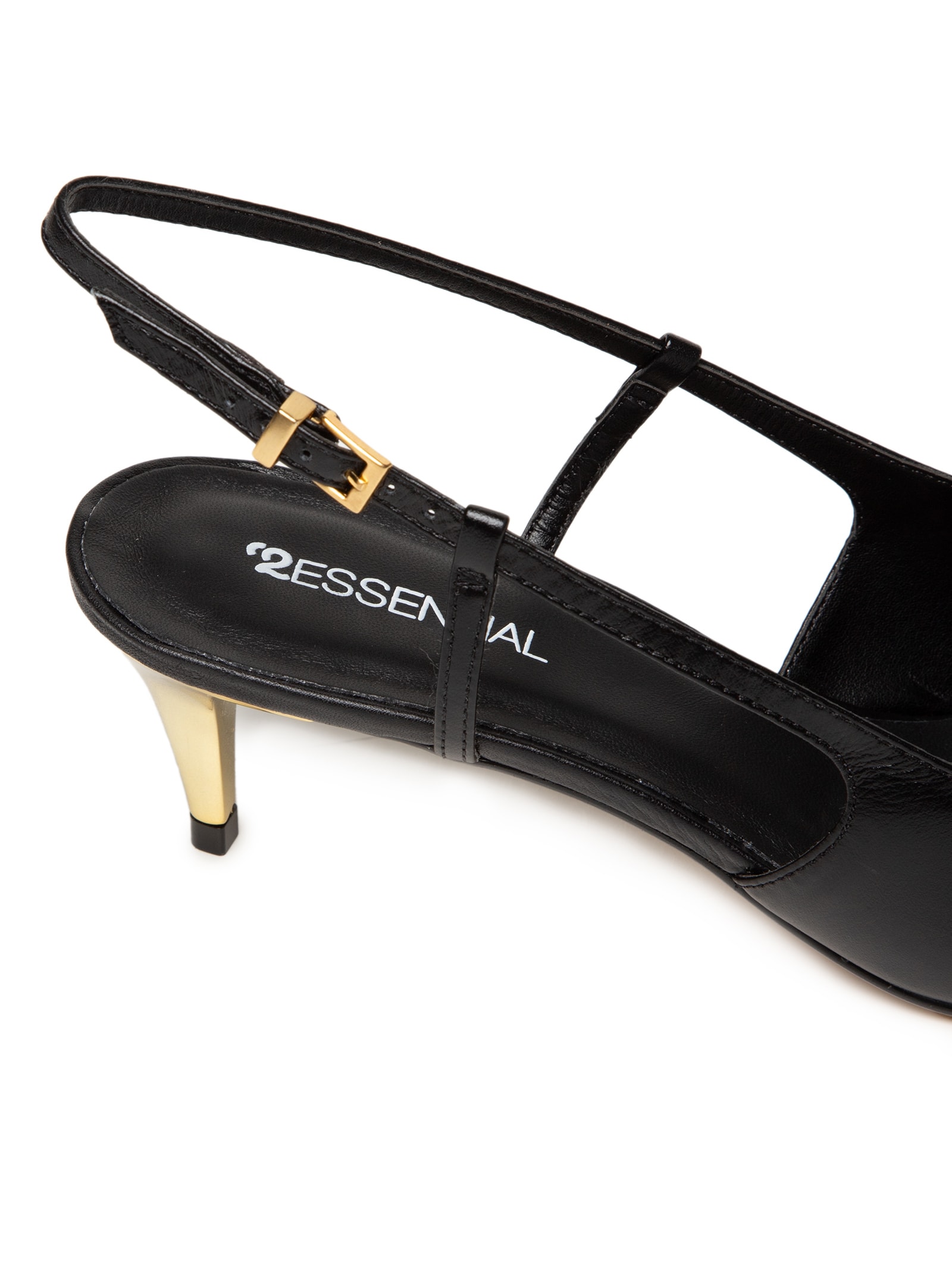 Scarpin Bico Fino Em Couro Preto '2Essential