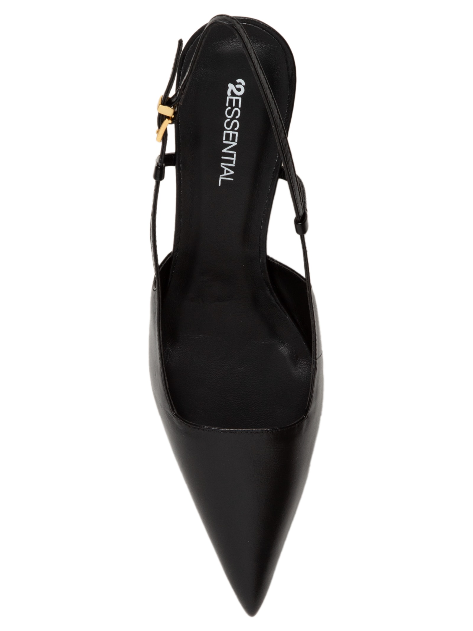Scarpin Bico Fino Em Couro Preto '2Essential
