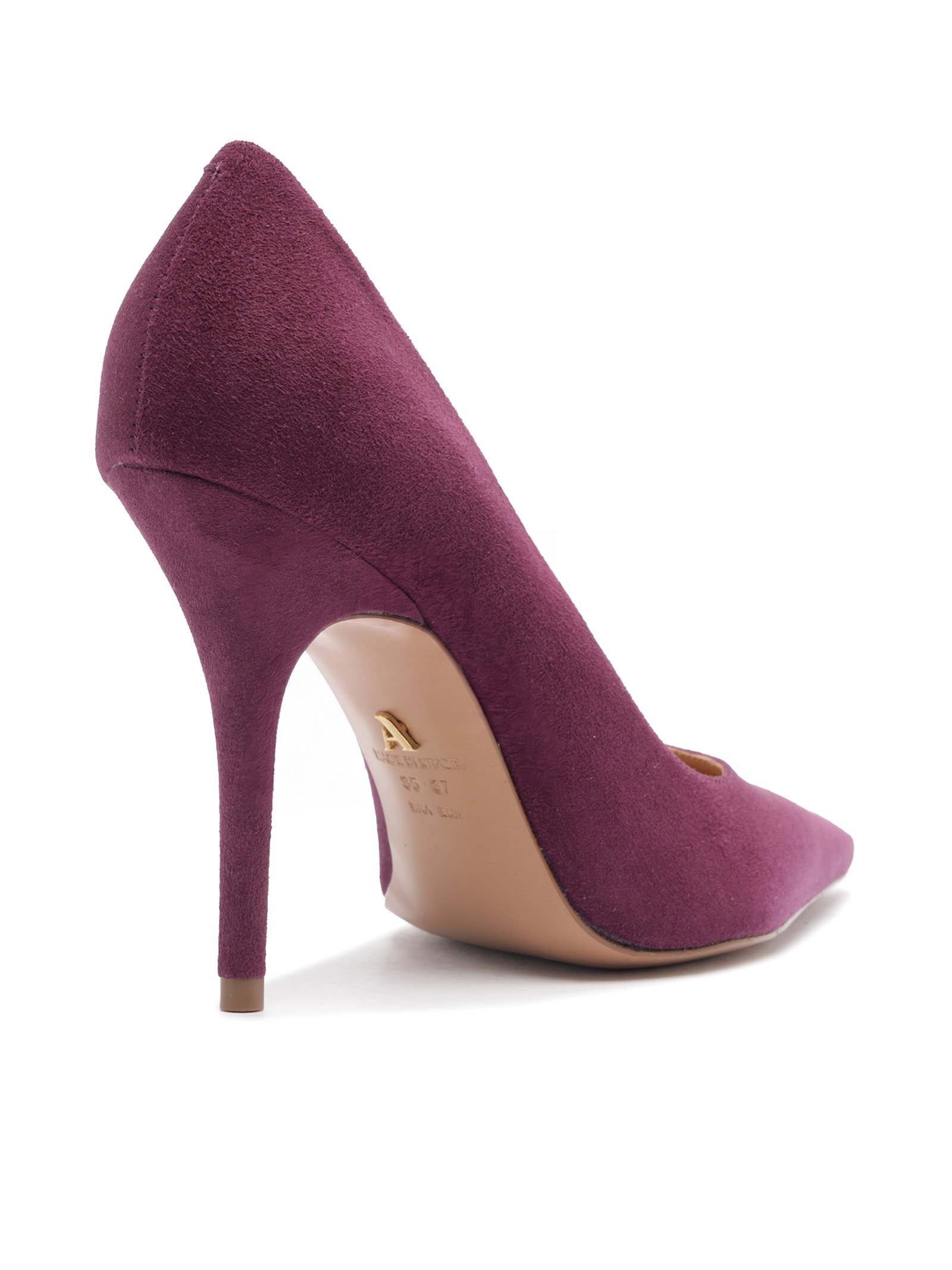 Scarpin Camurça Salto Fino Roxo Arezzo