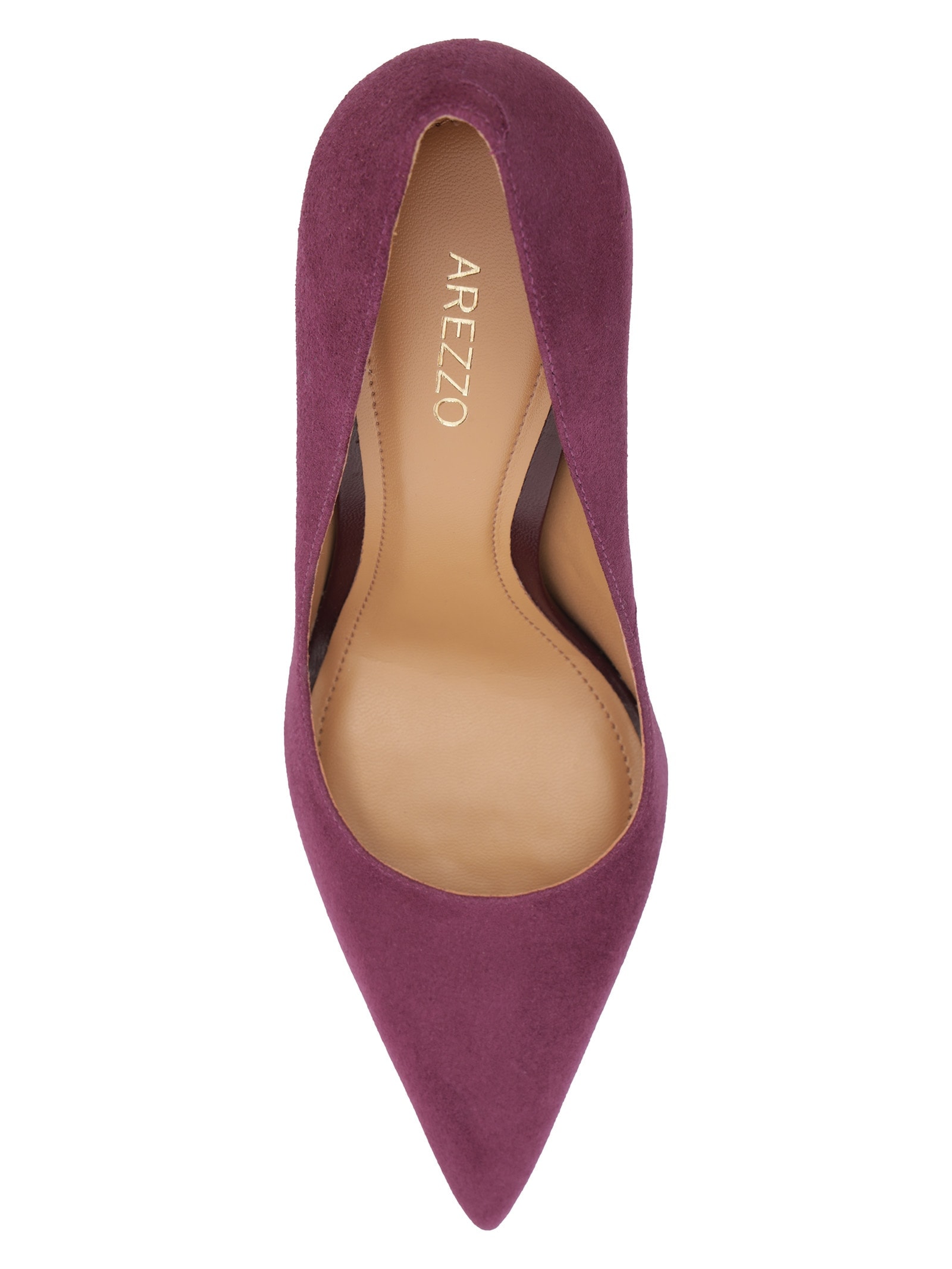 Scarpin Camurça Salto Fino Roxo Arezzo