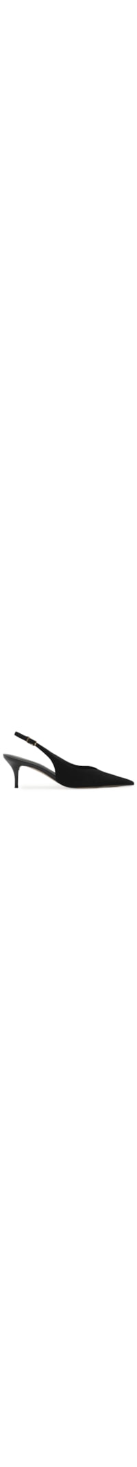 Scarpin Camurça Salto Kitten Slingback - Preto
