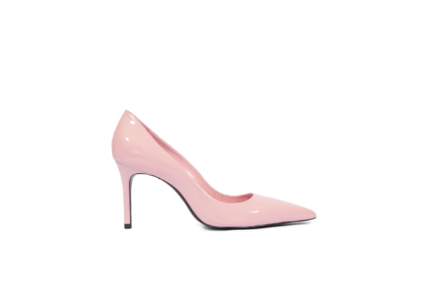 Scarpin Clara Mid Verniz Couro - Rosa