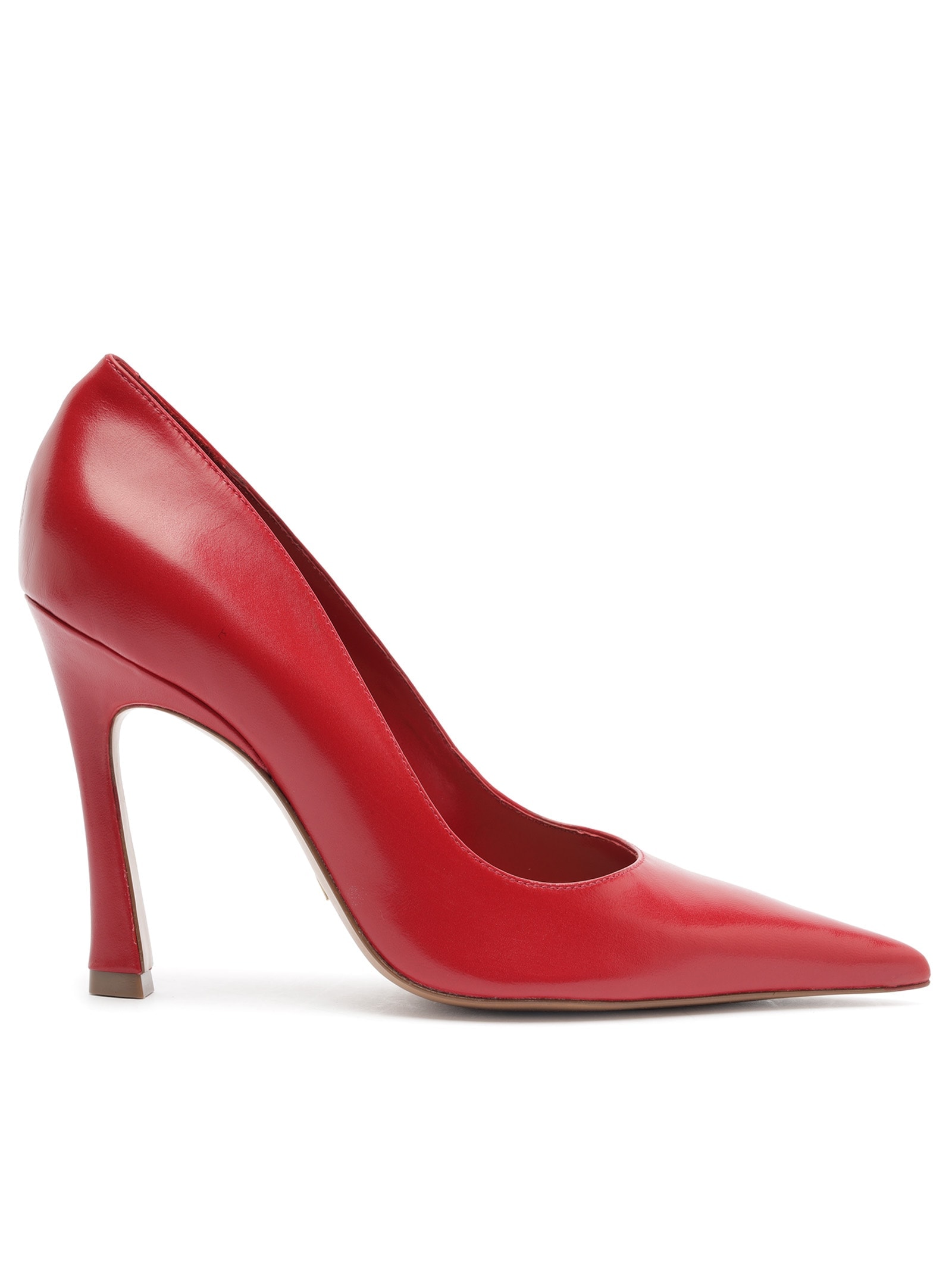 Scarpin Couro Salto Médio Bico Fino Vermelho Arezzo