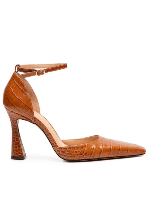 Scarpin Croco Dacar – Bege