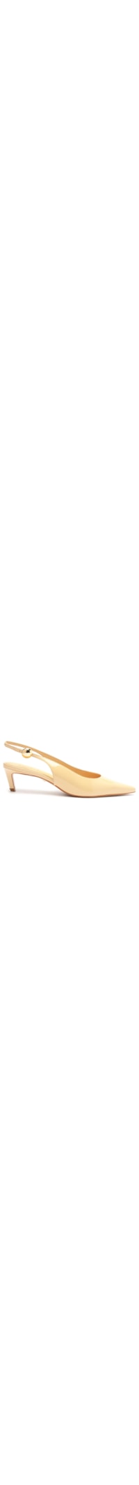 Scarpin Curve Heels Couro e Vinil - Bege