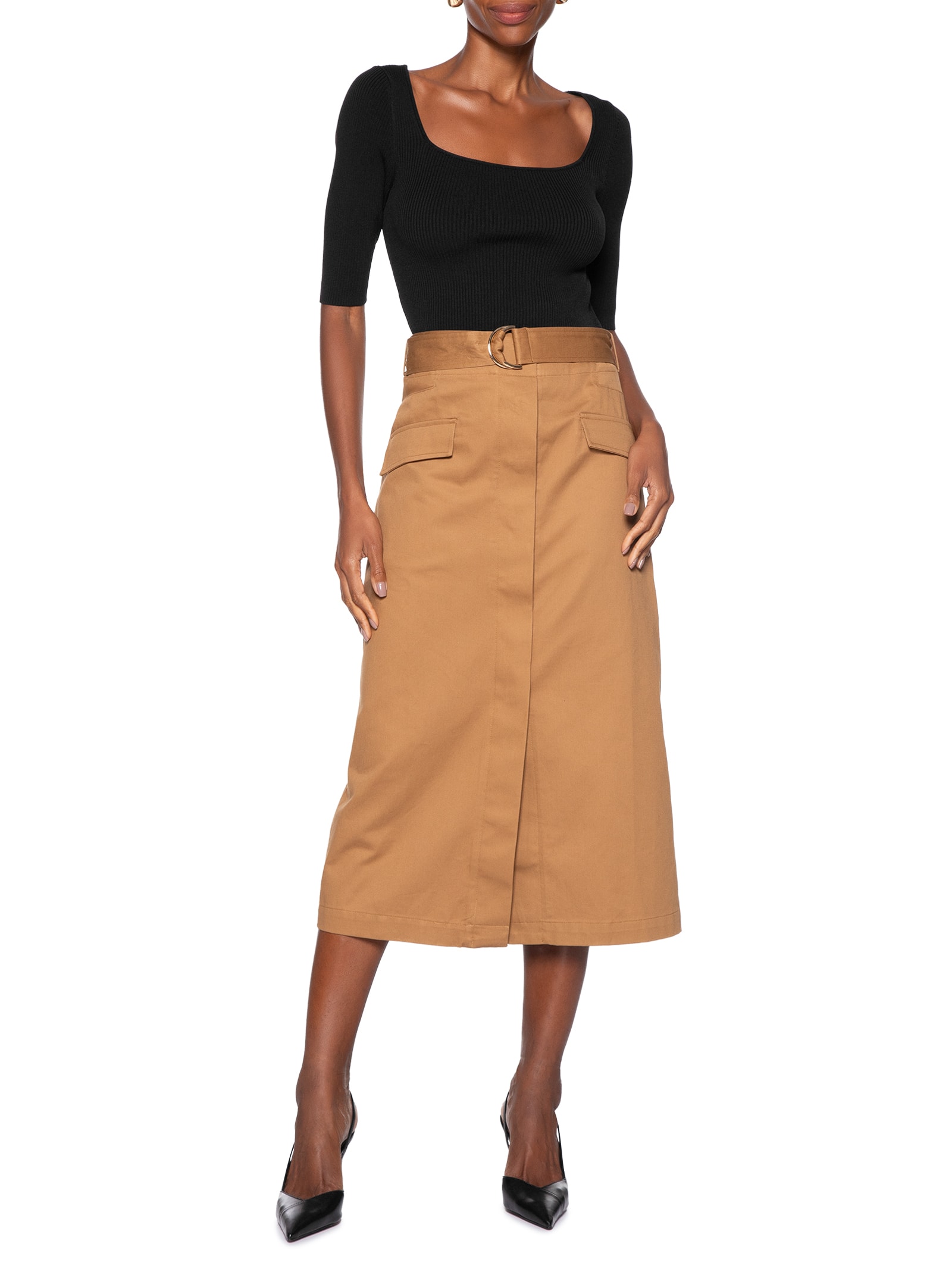 Scarpin Feminino Bico Fino  Nappa Valencia Preto Arezzo