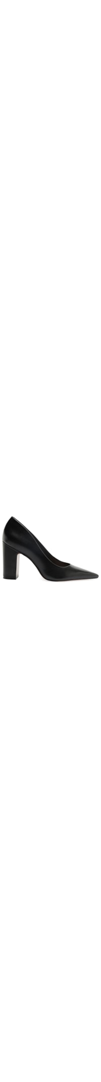 Scarpin Feminino Couro Salto Alto Bloco City - Preto
