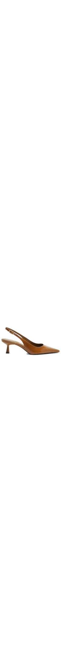 Scarpin Feminino Couro Salto Fino Slingback - Marrom