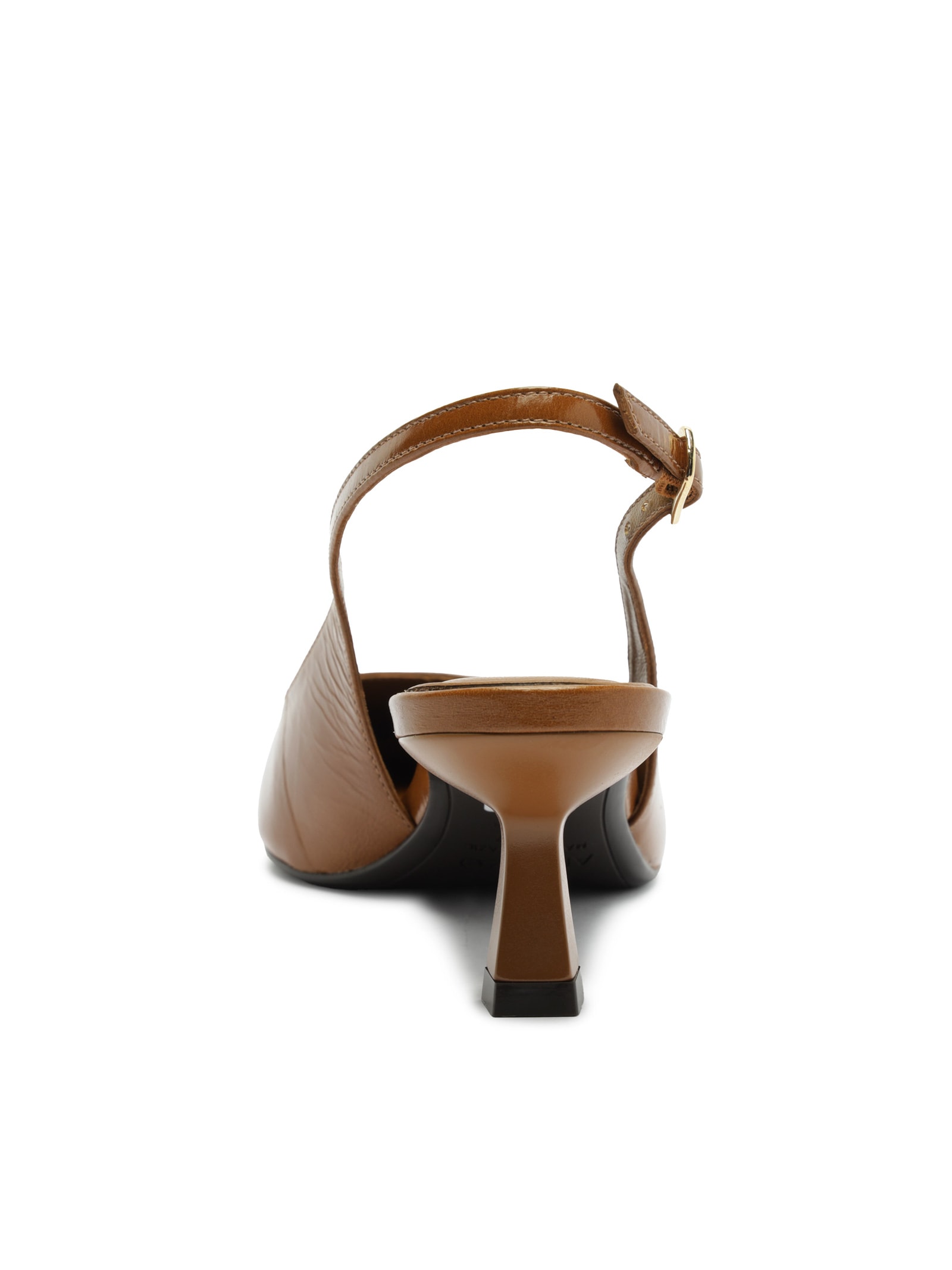 Scarpin Feminino Couro Salto Fino Slingback Marrom Arezzo