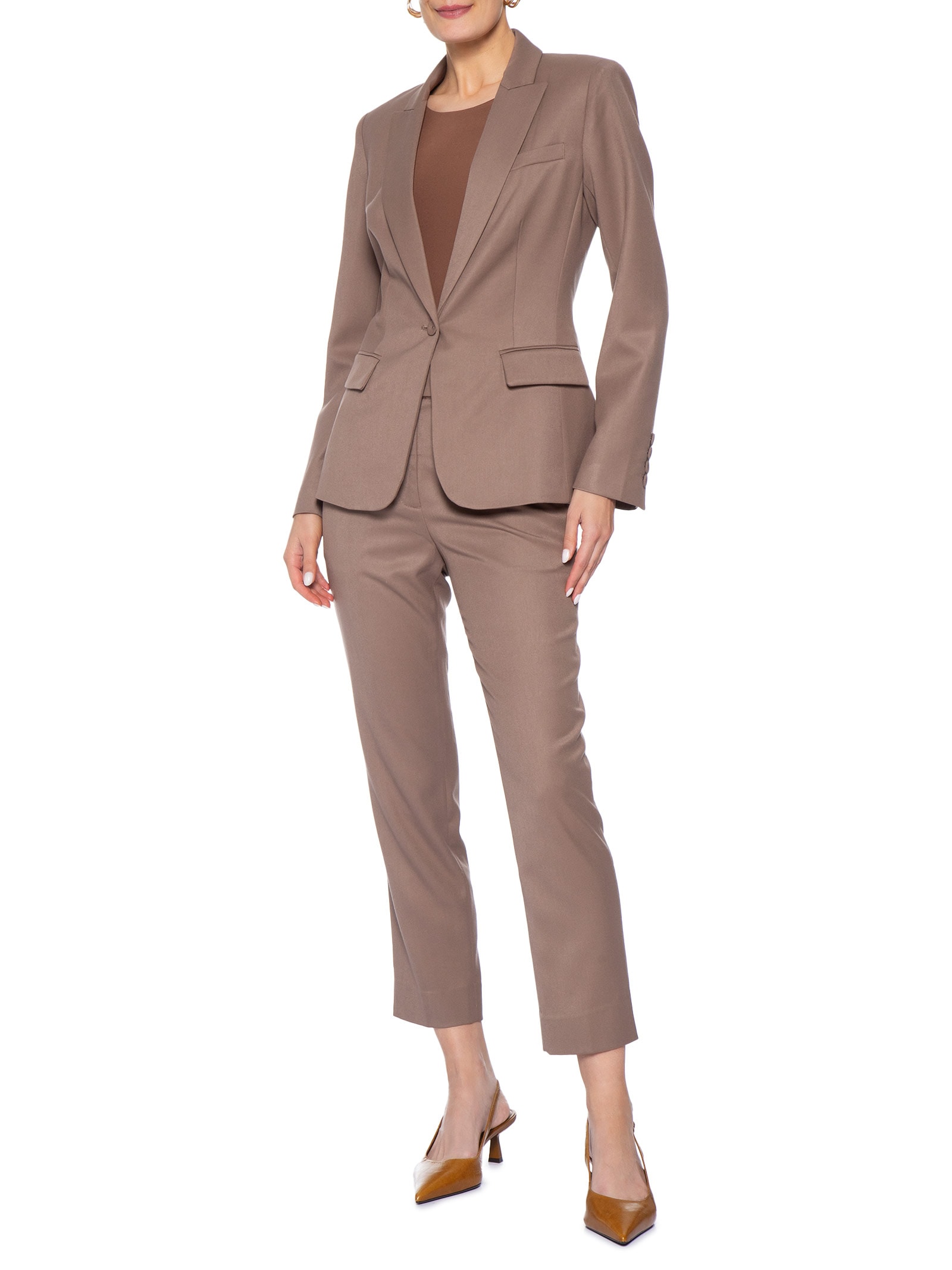 Scarpin Feminino Couro Salto Fino Slingback Marrom Arezzo