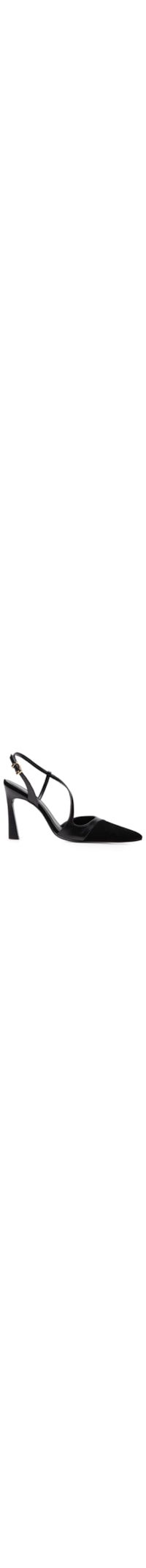 Scarpin Feminino Em Couro Com Salto Fino - Preto