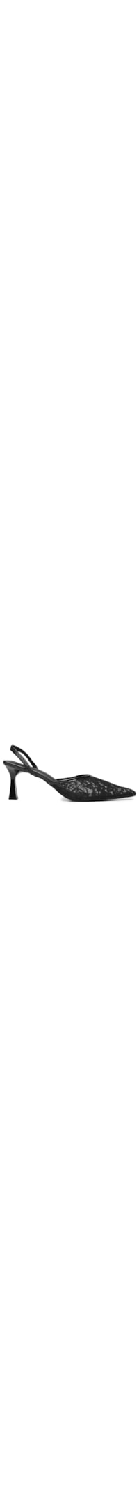 Scarpin Feminino em Couro e Renda - Preto
