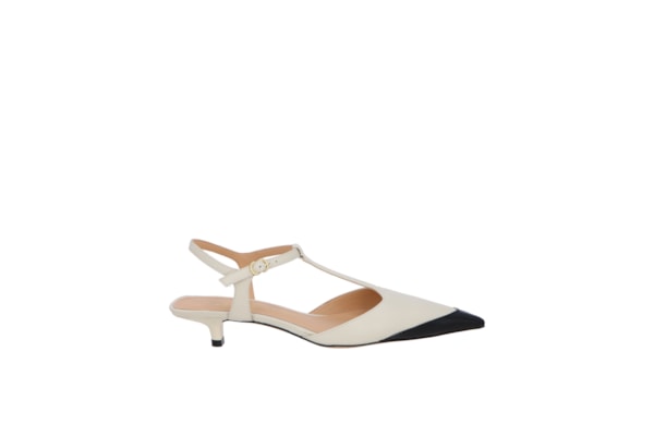 Scarpin Feminino Salto Fino Baixo Verniz Show - Off White