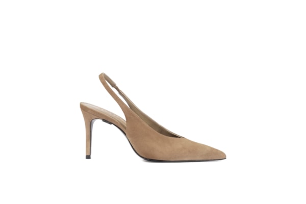 Scarpin Feminino Salto Fino Camurça - Marrom