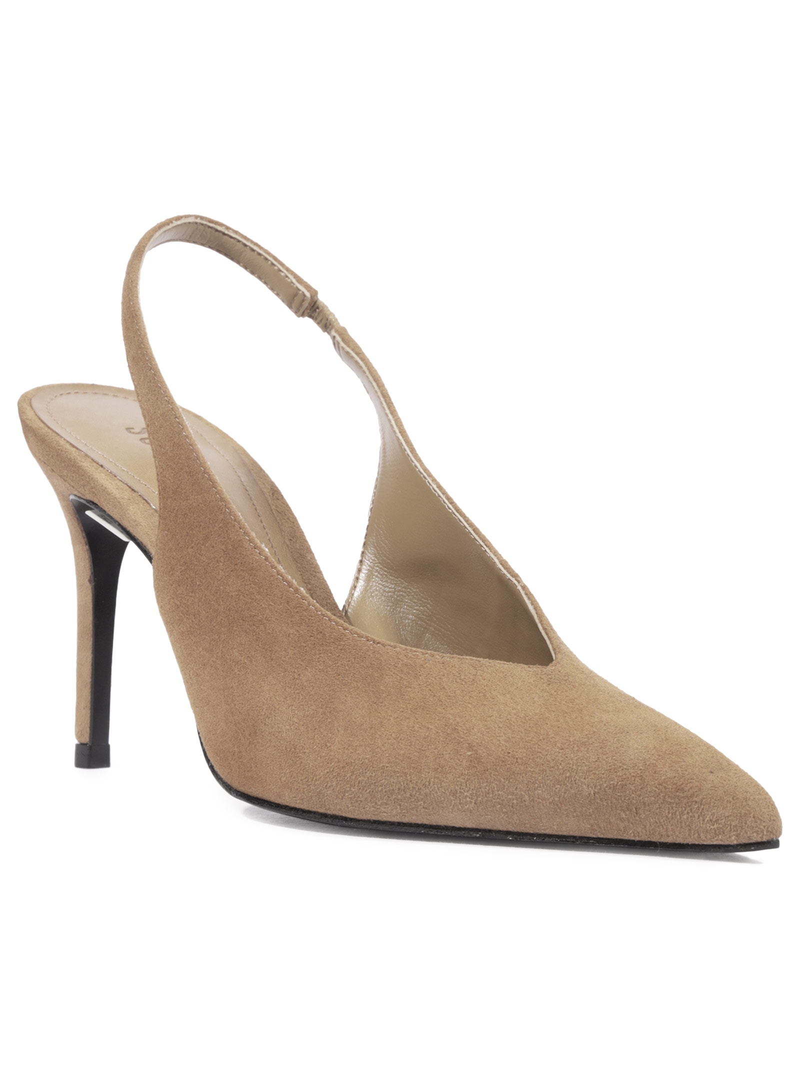 Scarpin Feminino Salto Fino Camurça Marrom Schutz
