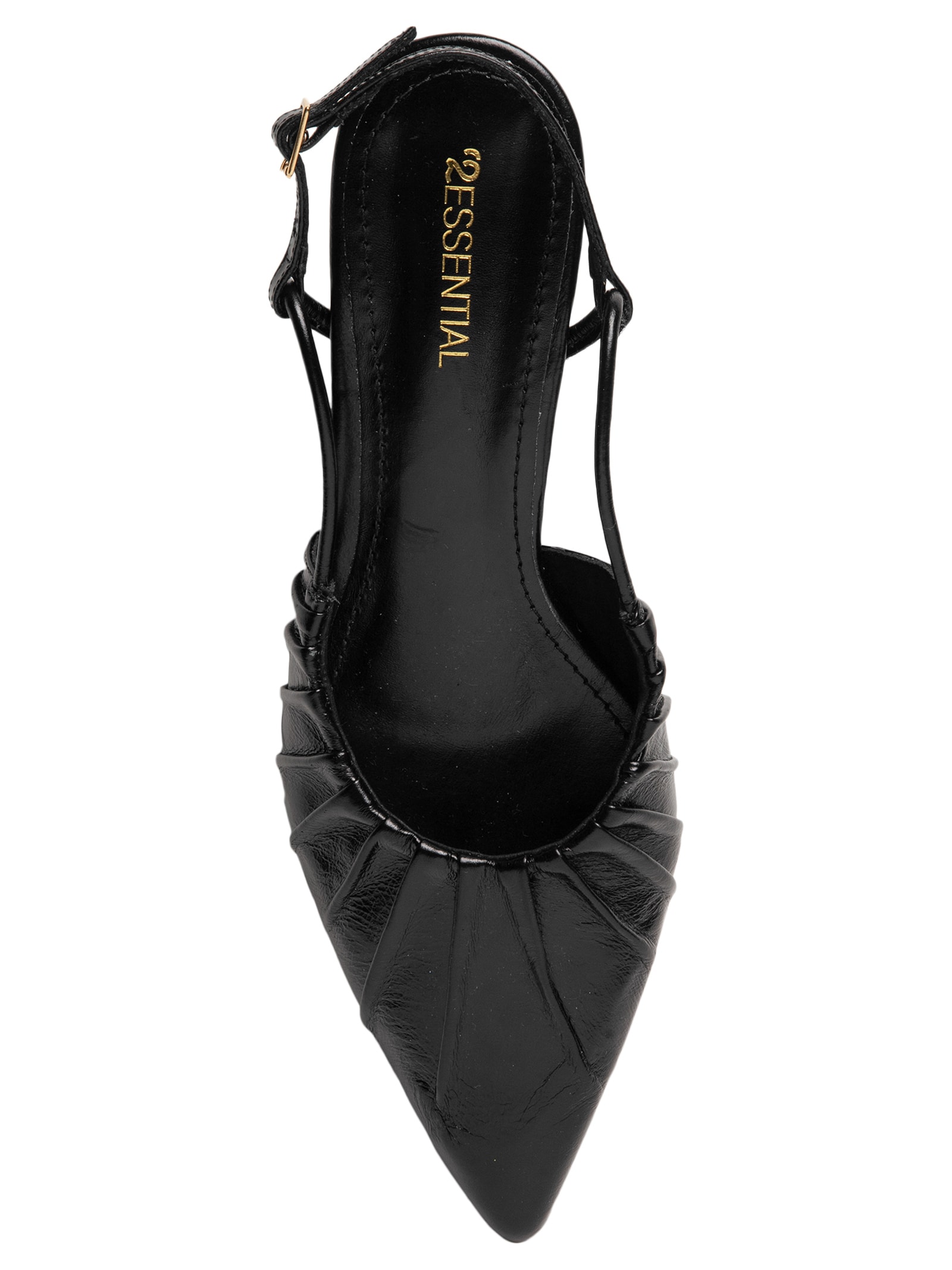 Scarpin Feminino Salto Fino Em Couro Preto '2Essential