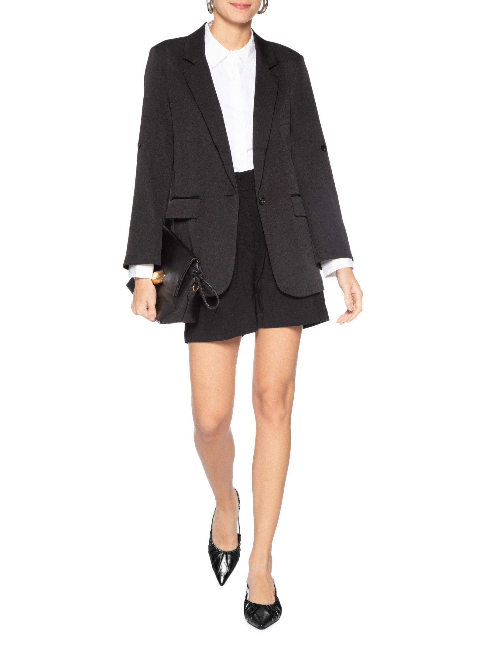 Scarpin Feminino Salto Fino Em Couro Preto '2Essential