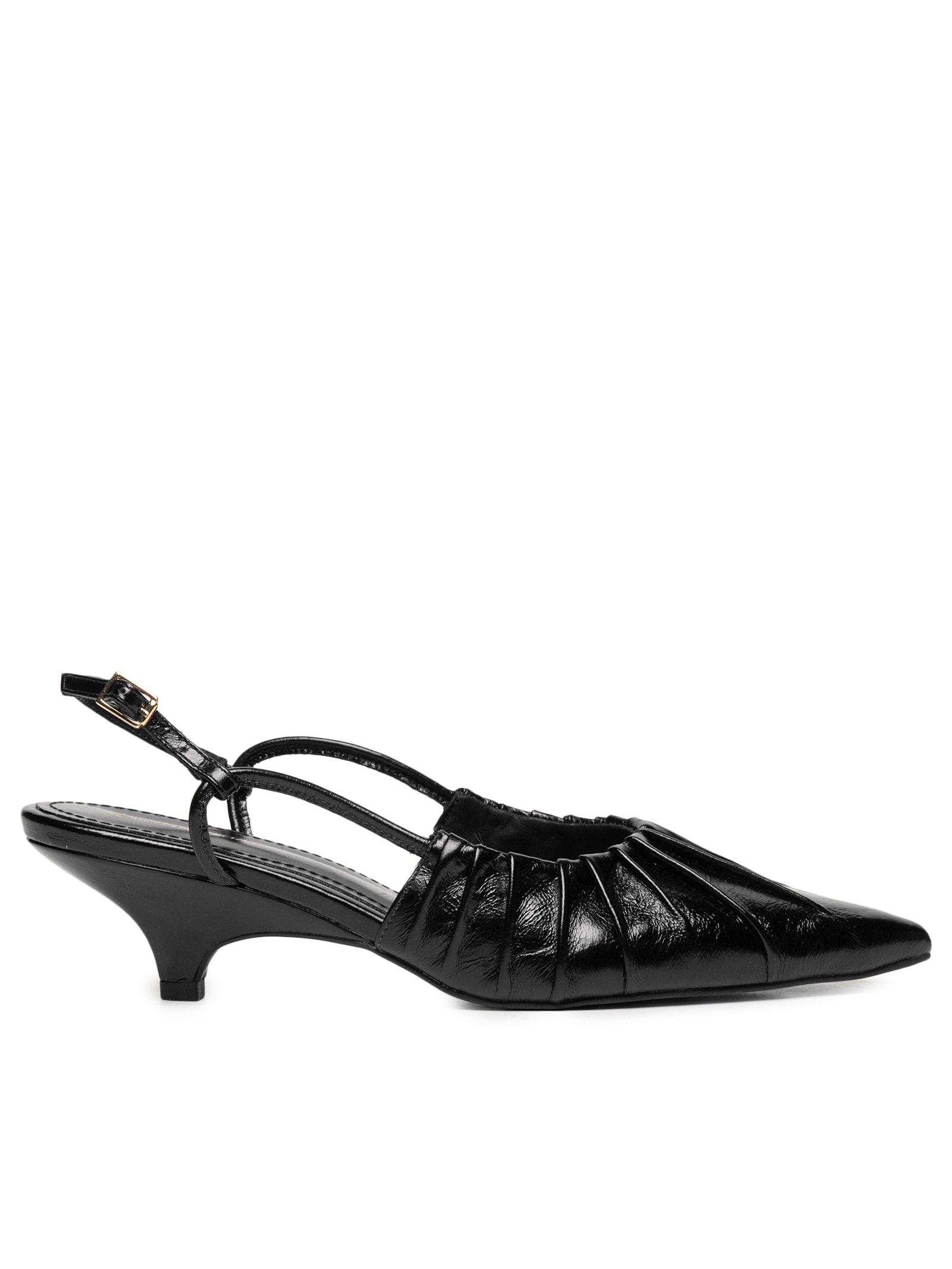 Scarpin Feminino Salto Fino Em Couro Preto '2Essential