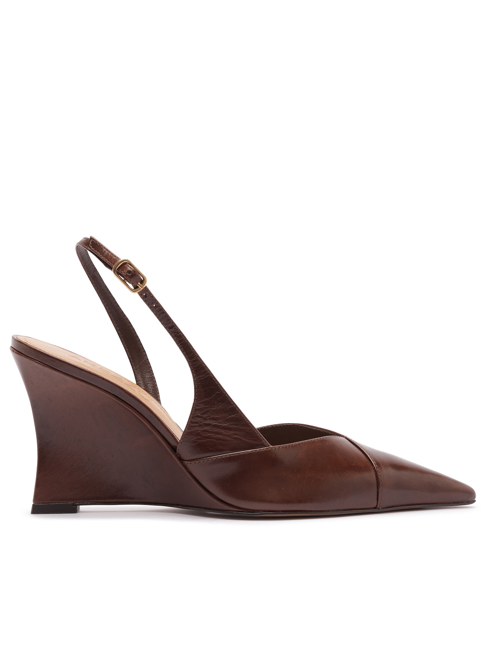 Scarpin Feminino Tourino Leather New Cocoa Marrom Arezzo